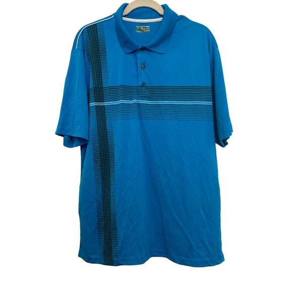 Ben Hogan Golf Polo Shirt Men XL Performance Polyester Blue Striped Short Sleeve - Picture 1 of 6